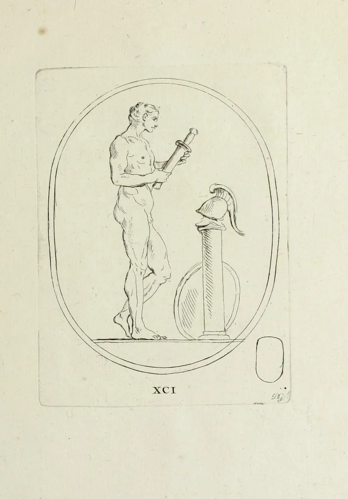 An illustration from Recueil de pierres gravees antiques, 1732, leaf 250