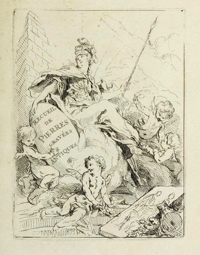 An illustration from Recueil de pierres gravees antiques, 1732, leaf 62