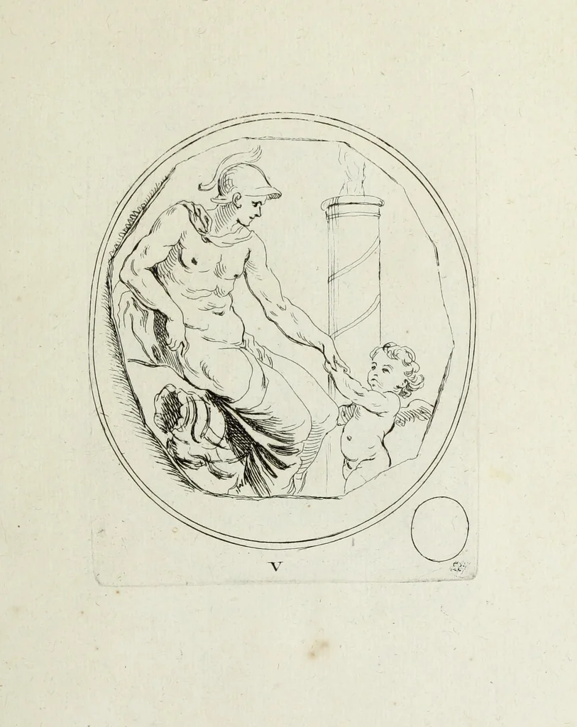 An illustration from Recueil de pierres gravees antiques, 1732, leaf 72