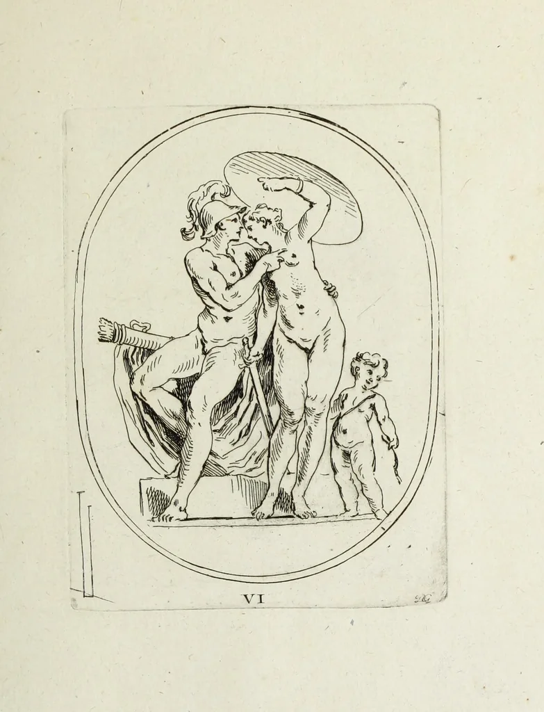 An illustration from Recueil de pierres gravees antiques, 1732, leaf 74