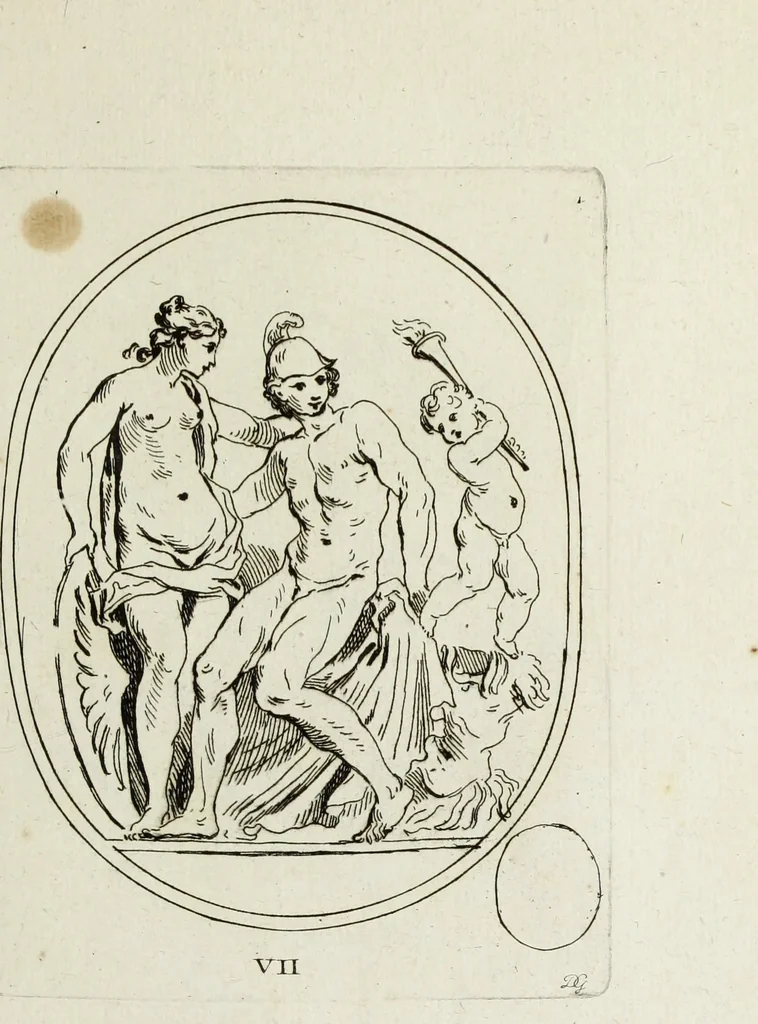 An illustration from Recueil de pierres gravees antiques, 1732, leaf 76