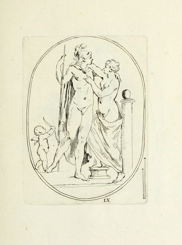 An illustration from Recueil de pierres gravees antiques, 1732, leaf 80