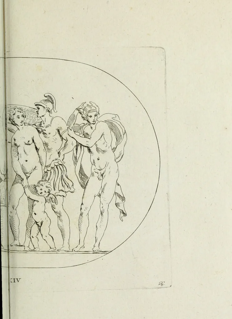 An illustration from Recueil de pierres gravees antiques, 1732, leaf 92