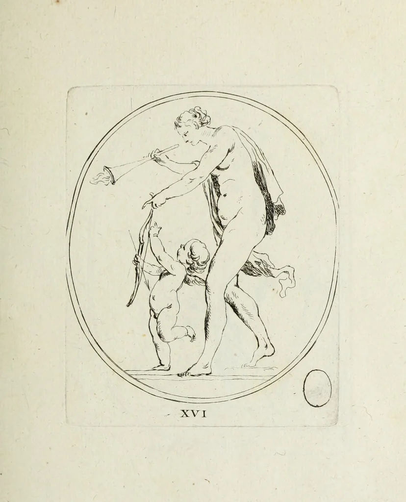 An illustration from Recueil de pierres gravees antiques, 1732, leaf 96