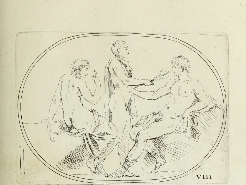 An illustration from Recueil de pierres gravees antiques, 1732, leaf 102