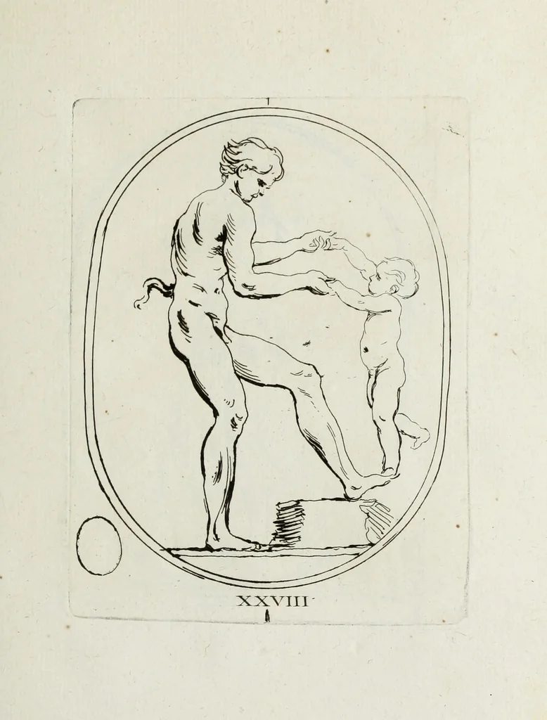 An illustration from Recueil de pierres gravees antiques, 1732, leaf 144