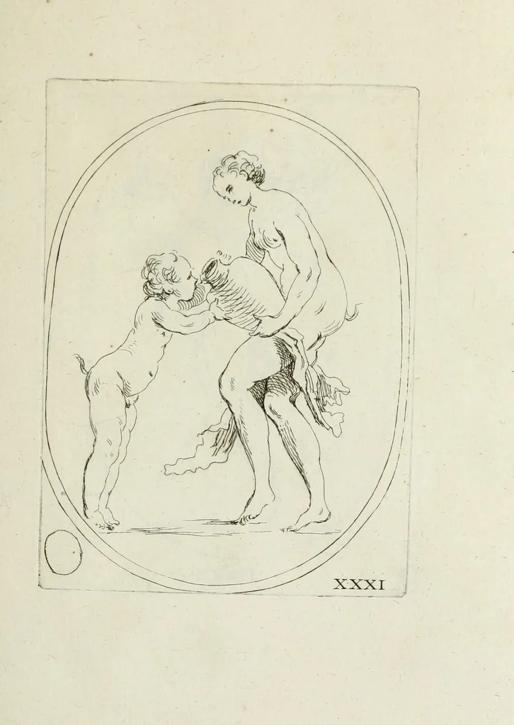 An illustration from Recueil de pierres gravees antiques, 1732, leaf 150