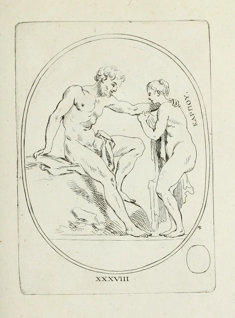 An illustration from Recueil de pierres gravees antiques, 1732, leaf 164