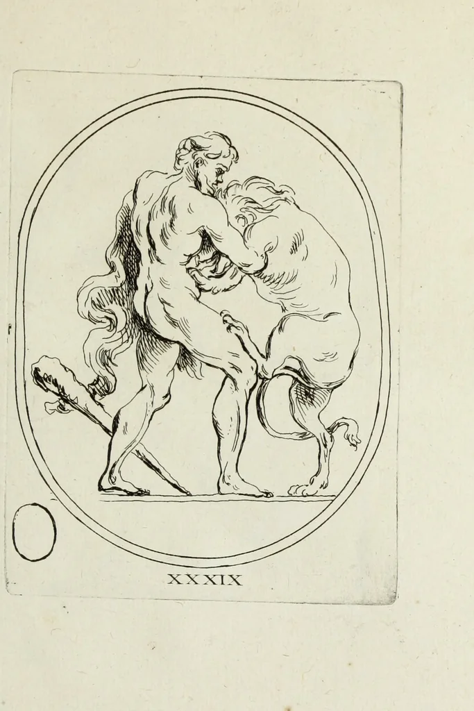 An illustration from Recueil de pierres gravees antiques, 1732, leaf 166