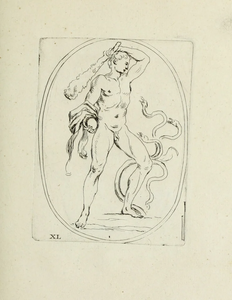 An illustration from Recueil de pierres gravees antiques, 1732, leaf 168