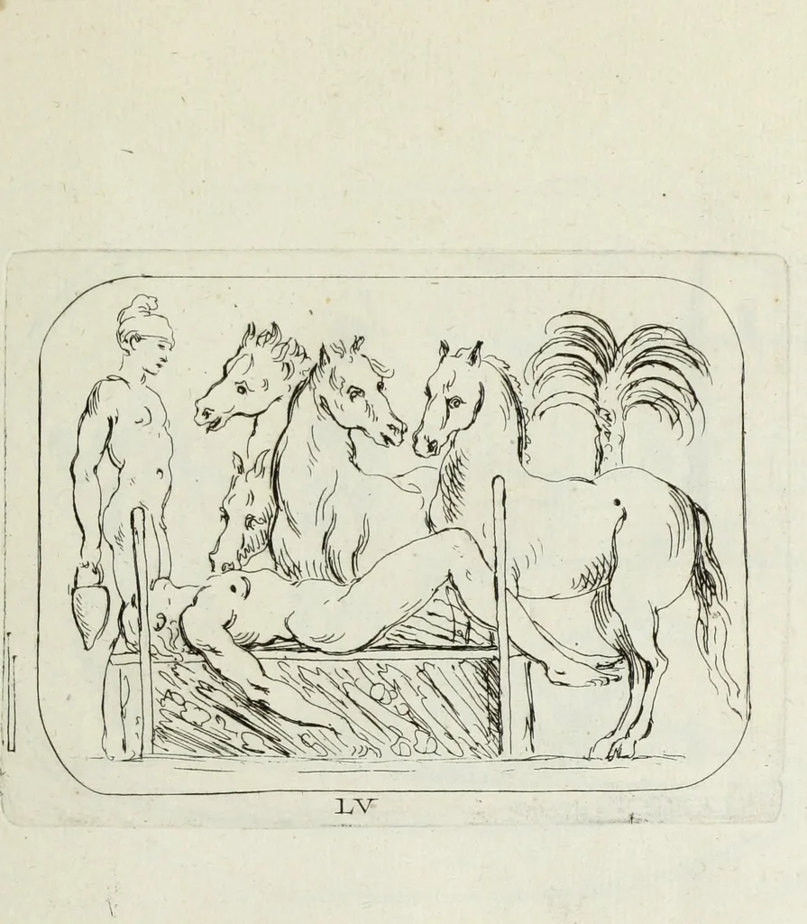 An illustration from Recueil de pierres gravees antiques, 1732, leaf 198