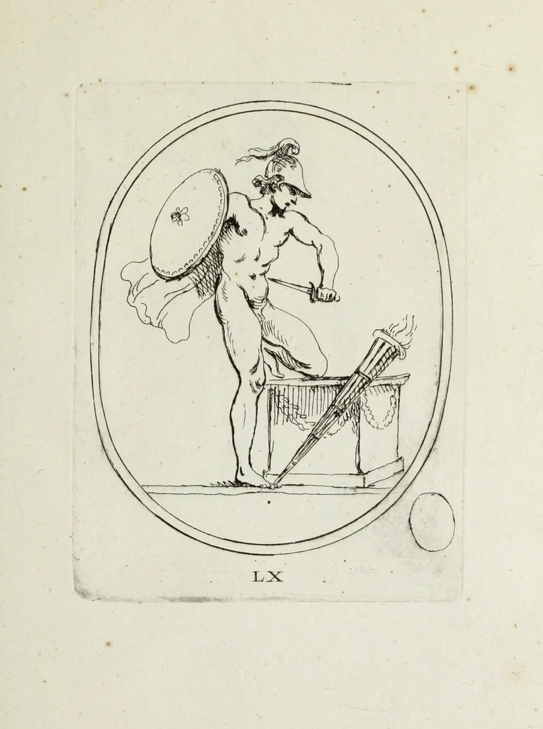 An illustration from Recueil de pierres gravees antiques, 1732, leaf 208