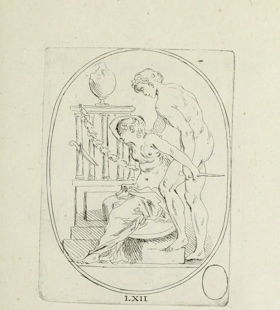 An illustration from Recueil de pierres gravees antiques, 1732, leaf 212