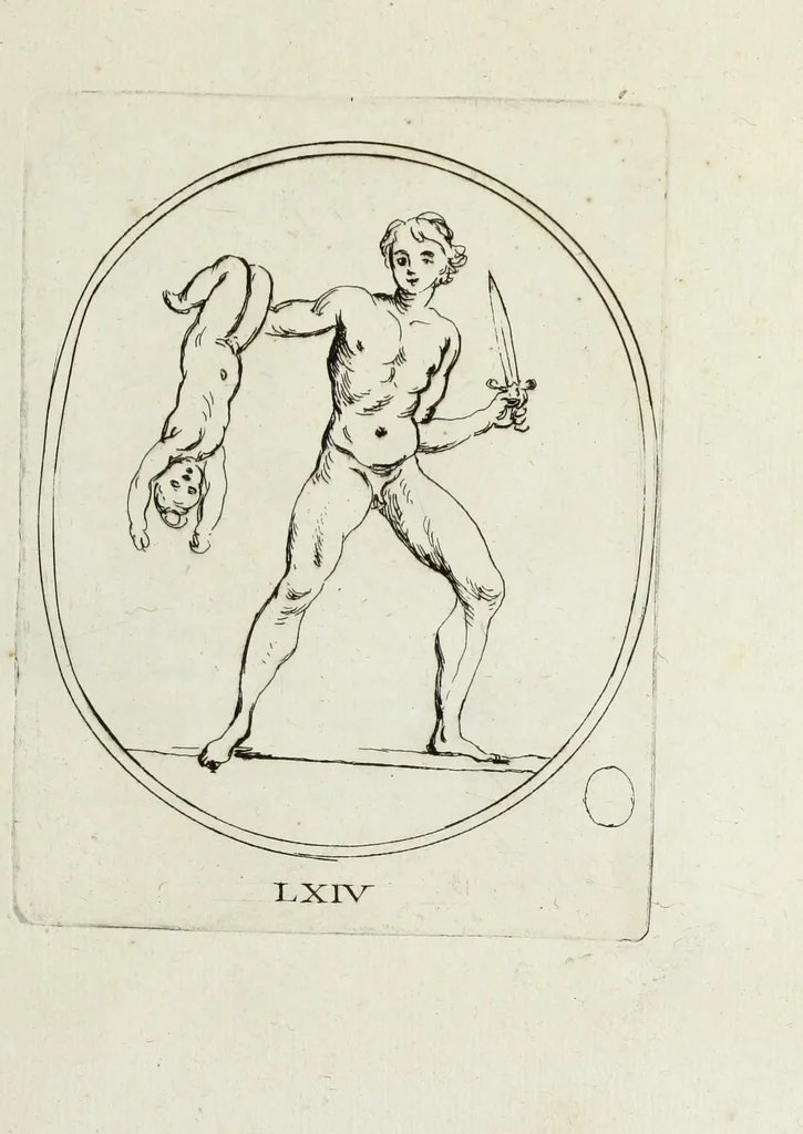 An illustration from Recueil de pierres gravees antiques, 1732, leaf 216
