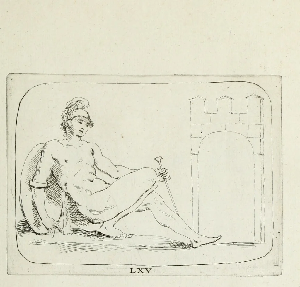 An illustration from Recueil de pierres gravees antiques, 1732, leaf 218