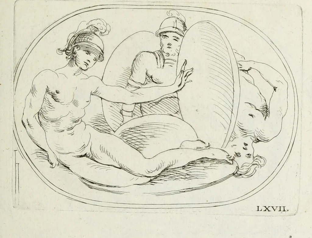 An illustration from Recueil de pierres gravees antiques, 1732, leaf 222