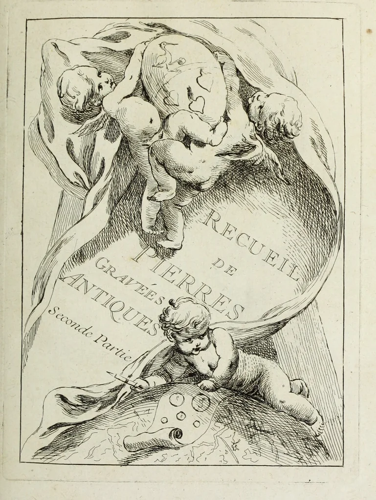 An illustration from Recueil de pierres gravees antiques, 1732, leaf 86