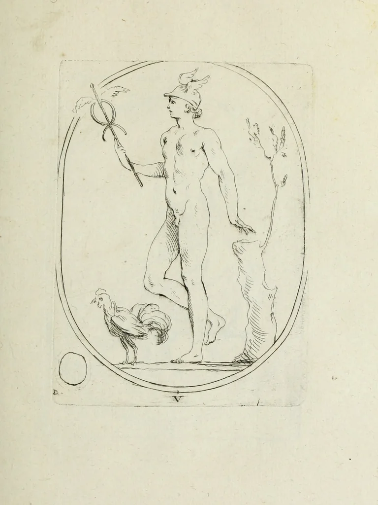 An illustration from Recueil de pierres gravees antiques, 1732, leaf 96