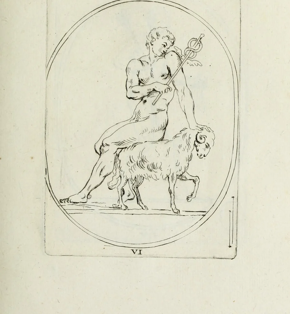 An illustration from Recueil de pierres gravees antiques, 1732, leaf 98