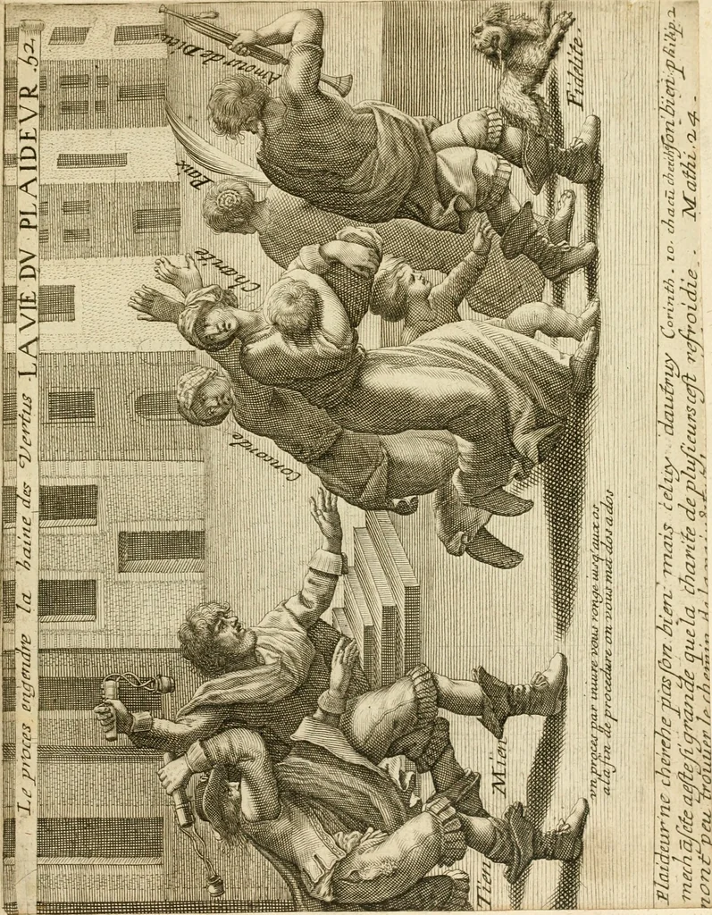 An illustration from Recueil des plus illustres proverbes, divises en trois livres ..., 1657, leaf 100