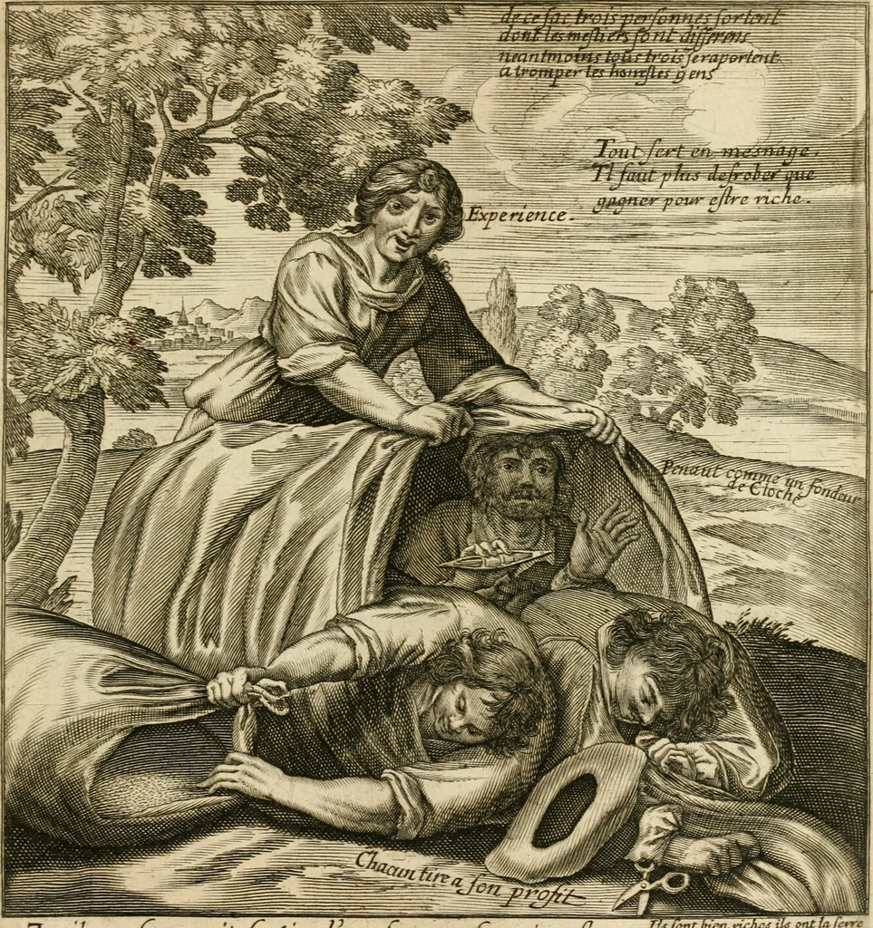 An illustration from Recueil des plus illustres proverbes, divises en trois livres ..., 1657, leaf 20