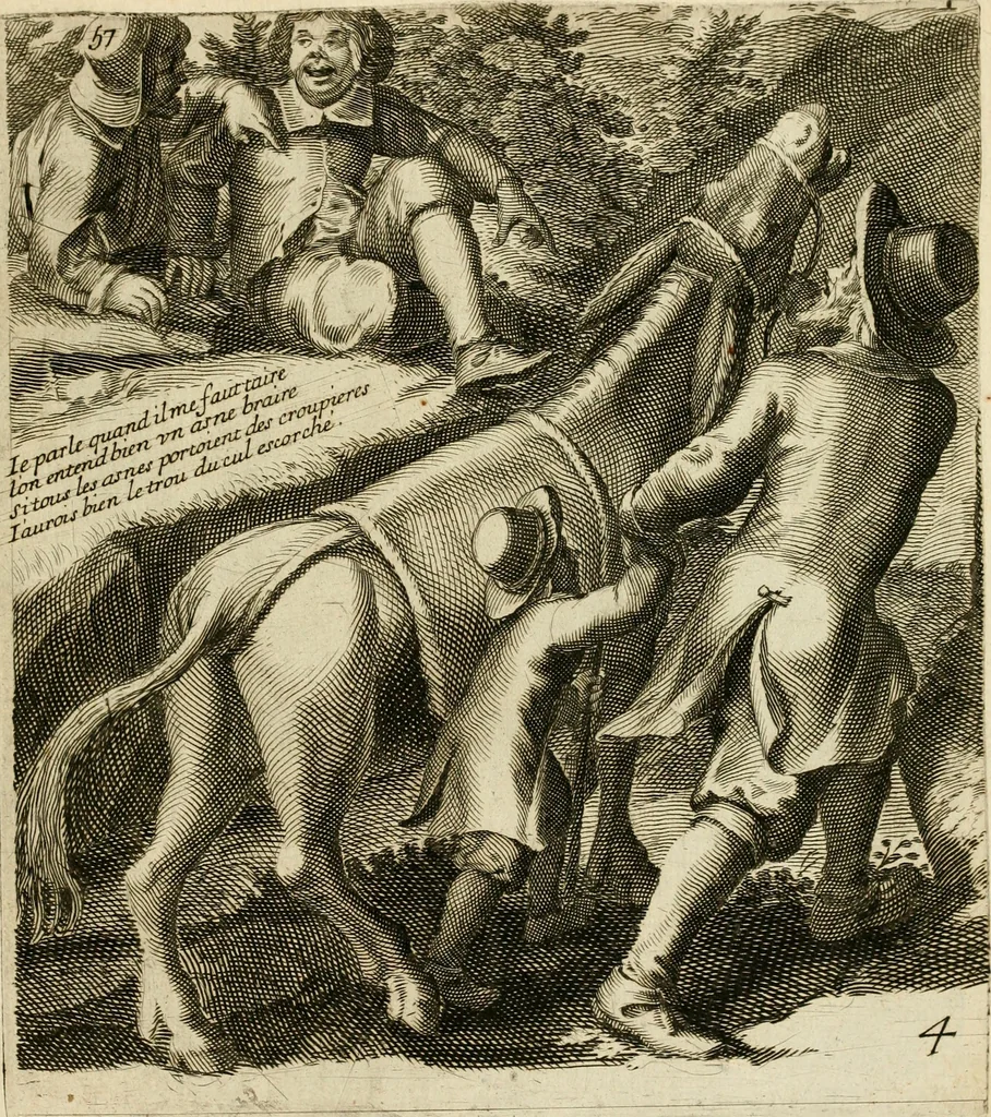 An illustration from Recueil des plus illustres proverbes, divises en trois livres ..., 1657, leaf 218