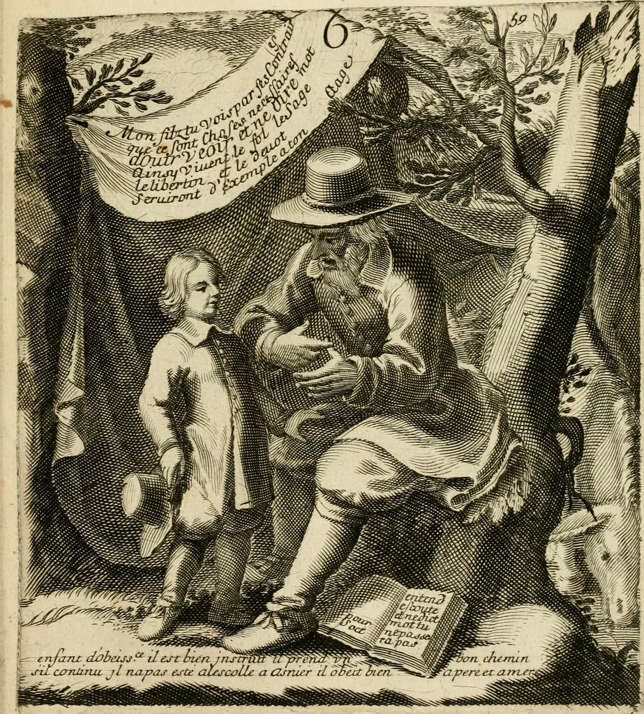 An illustration from Recueil des plus illustres proverbes, divises en trois livres ..., 1657, leaf 222