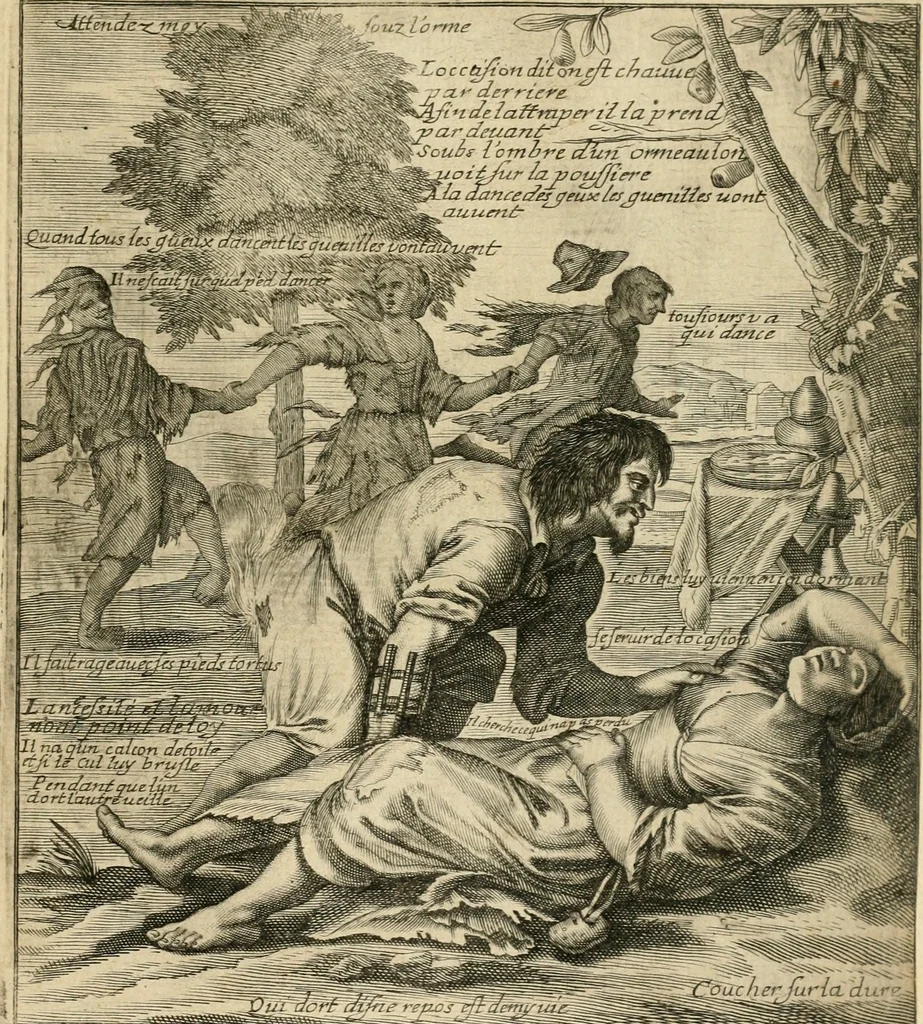 An illustration from Recueil des plus illustres proverbes, divises en trois livres ..., 1657, leaf 274
