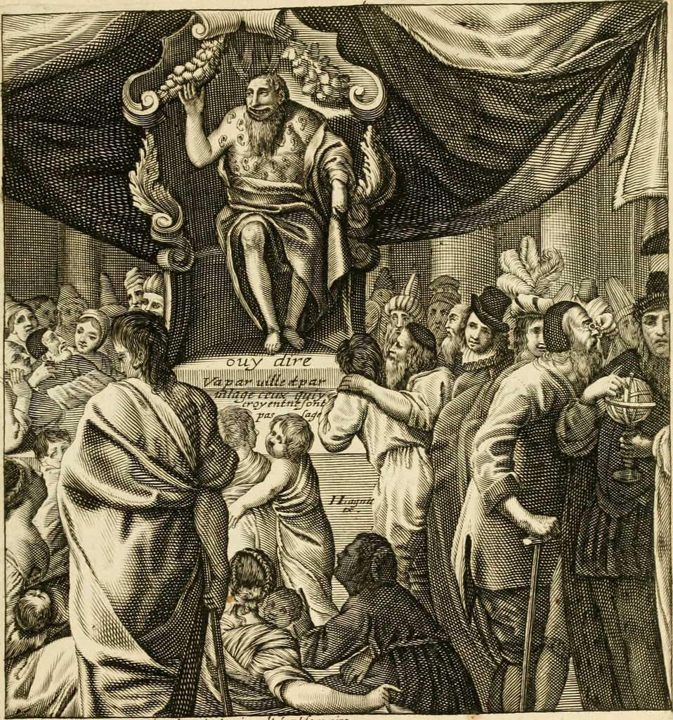 An illustration from Recueil des plus illustres proverbes, divises en trois livres ..., 1657, leaf 30