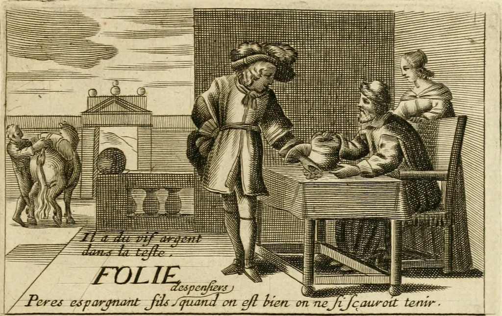 An illustration from Recueil des plus illustres proverbes, divises en trois livres ..., 1657, leaf 54