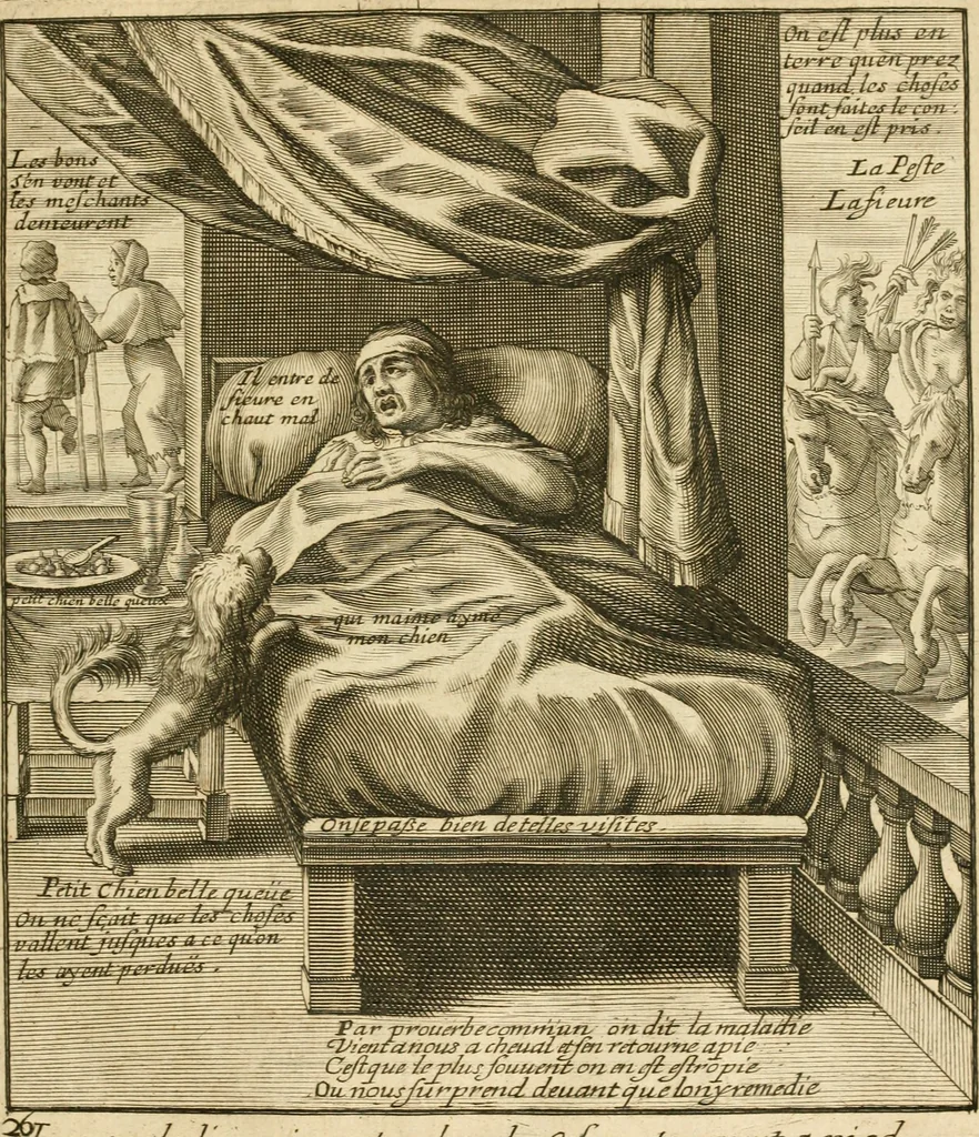 An illustration from Recueil des plus illustres proverbes, divises en trois livres ..., 1657, leaf 58