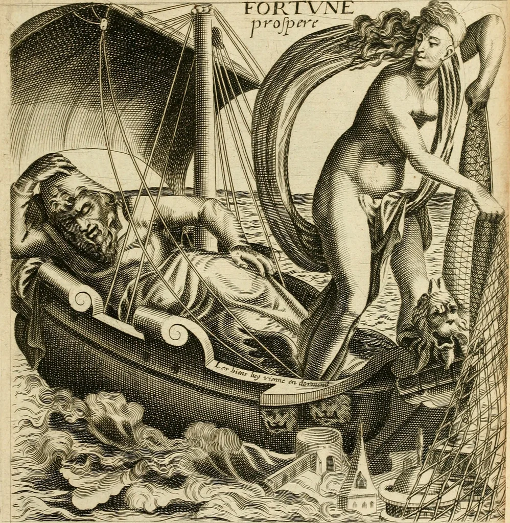 An illustration from Recueil des plus illustres proverbes, divises en trois livres ..., 1657, leaf 74