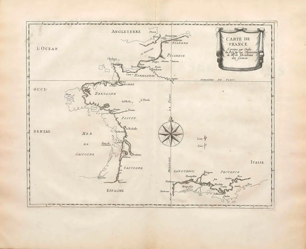 An illustration from Recueil d'observations faites en plusieurs voyages par ordre de Sa Majesté, pour perfectionner l'astronomie et la geographie. Avec divers traitez astronomiques. Par messieurs de l'Academie royale des sciences, 1693, leaf 229