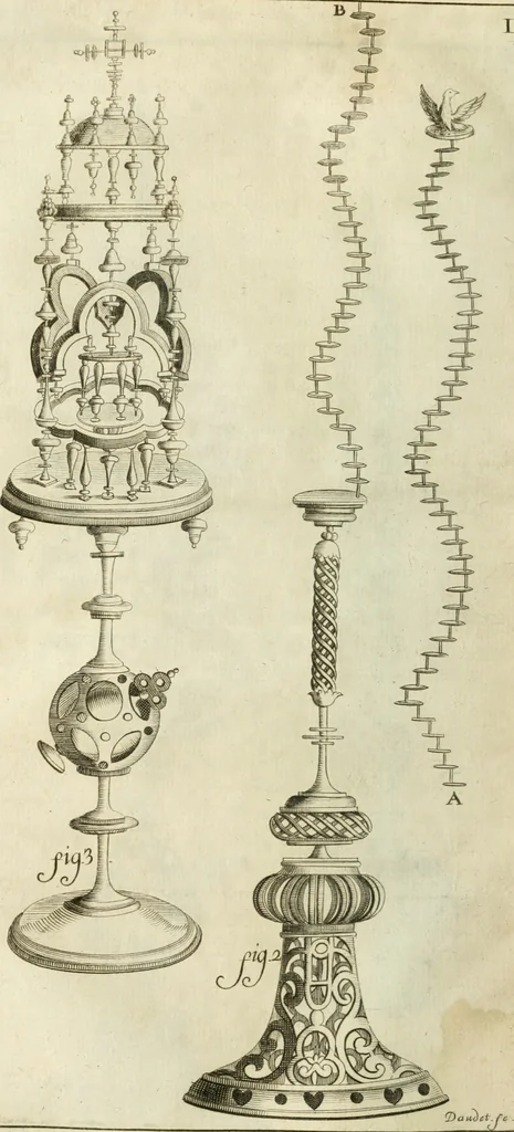 An illustration from Recueil d'ouvrages curieux de mathematique et de mecanique; ou, Description du cabinet de monsieur Grollier de Serviere, 1719, leaf 39