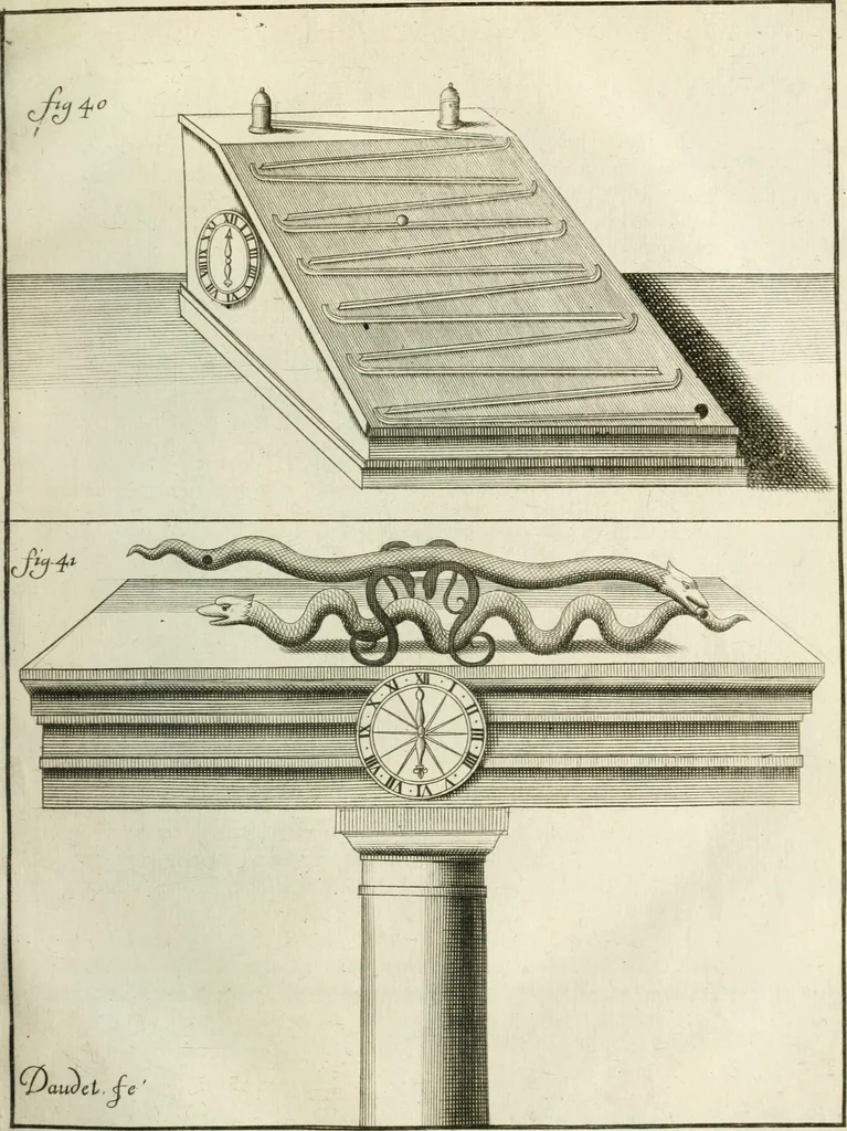 An illustration from Recueil d'ouvrages curieux de mathematique et de mecanique; ou, Description du cabinet de monsieur Grollier de Serviere, 1719, leaf 76