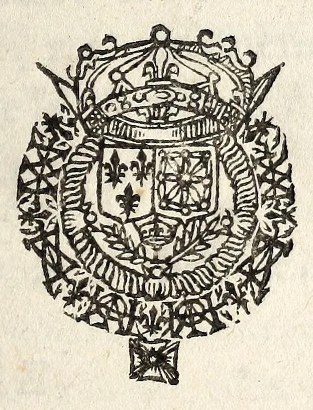 An illustration from Recueil et inuentaire des corps saincts, et autres reliques qui sont au pays de Prouence. La plusprrt [fact] desquels ont esté visitez par le tres-chrestien roy de France & de Nauarre Louys XIII. dit le Iuste, au mois de nouembre de l'année 1622., 1636, leaf 1