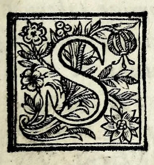 An illustration from Recueil general de tous les benefices & commanderies de France, & de ses dépendances : par ordre alphabetique, avec leurs noms Latins, François, leurs revenus, leurs qualitez, leurs dioceses, & le lieu où ils sont situez, ceux qui possedent les archevêchez & evêchez, leur éloignement de Paris, & combien les bulles & celles des abbayes sont taxées de florins en Cour de Rome, 1690, leaf 9