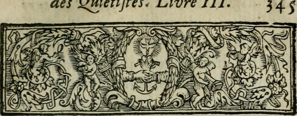An illustration from Refutation des principales erreurs des Quietistes contenues dans les livres censurez par l'Ordonnance de Monseigneur l'Archevêque de Paris, du 16. Octobre 1694, 1695, leaf 392