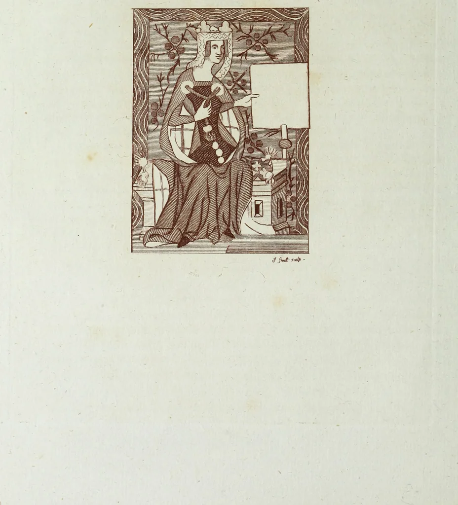 An illustration from The regal and ecclesiastical antiquities of England : containing the representations of all the English monarchs from Edward the Confessor to Henry the Eighth : together with many of the great persons that were eminent under their several reigns : on sixty copper plates, engraved by the author, the whole carefully collected from ancient illuminated manuscripts, 1793, leaf 145