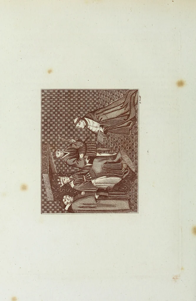 An illustration from The regal and ecclesiastical antiquities of England : containing the representations of all the English monarchs from Edward the Confessor to Henry the Eighth : together with many of the great persons that were eminent under their several reigns : on sixty copper plates, engraved by the author, the whole carefully collected from ancient illuminated manuscripts, 1793, leaf 169