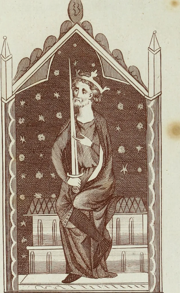 An illustration from The regal and ecclesiastical antiquities of England : containing the representations of all the English monarchs from Edward the Confessor to Henry the Eighth : together with many of the great persons that were eminent under their several reigns : on sixty copper plates, engraved by the author, the whole carefully collected from ancient illuminated manuscripts, 1793, leaf 29