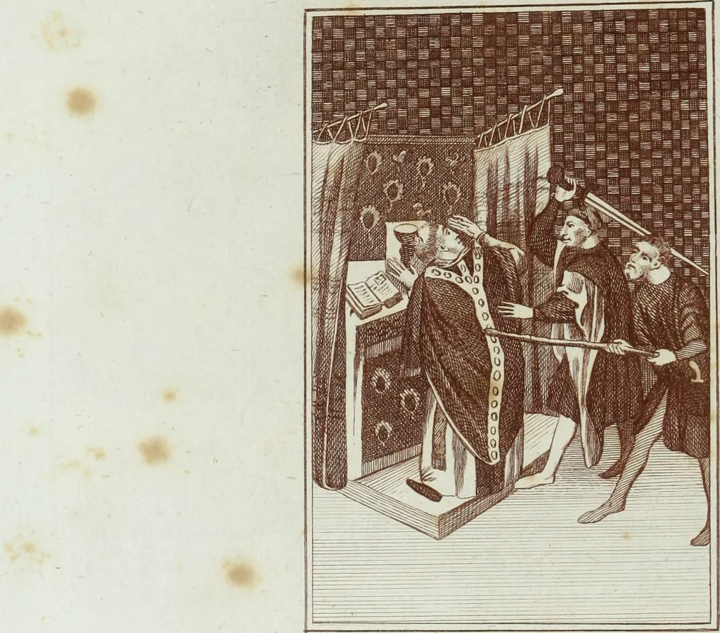 An illustration from The regal and ecclesiastical antiquities of England : containing the representations of all the English monarchs from Edward the Confessor to Henry the Eighth : together with many of the great persons that were eminent under their several reigns : on sixty copper plates, engraved by the author, the whole carefully collected from ancient illuminated manuscripts, 1793, leaf 45
