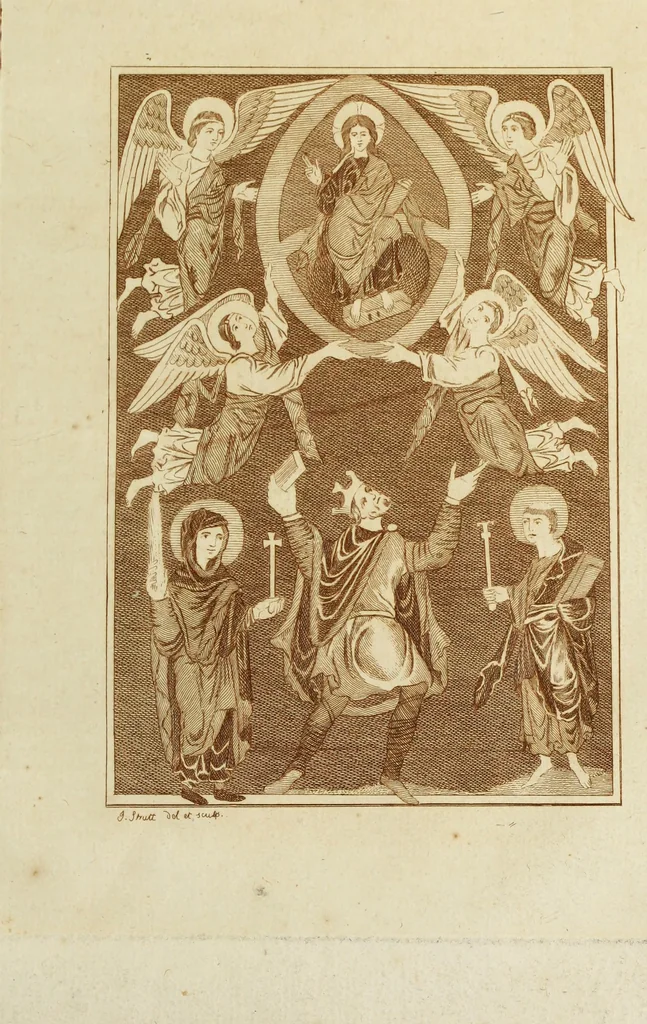 An illustration from The regal and ecclesiastical antiquities of England : containing the representations of all the English monarchs from Edward the Confessor to Henry the Eighth : together with many of the great persons that were eminent under their several reigns : the whole carefully collected from ancient illuminated manuscripts, 1777, leaf 134