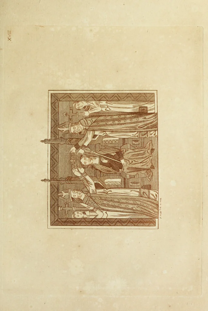 An illustration from The regal and ecclesiastical antiquities of England : containing the representations of all the English monarchs from Edward the Confessor to Henry the Eighth : together with many of the great persons that were eminent under their several reigns : the whole carefully collected from ancient illuminated manuscripts, 1777, leaf 168