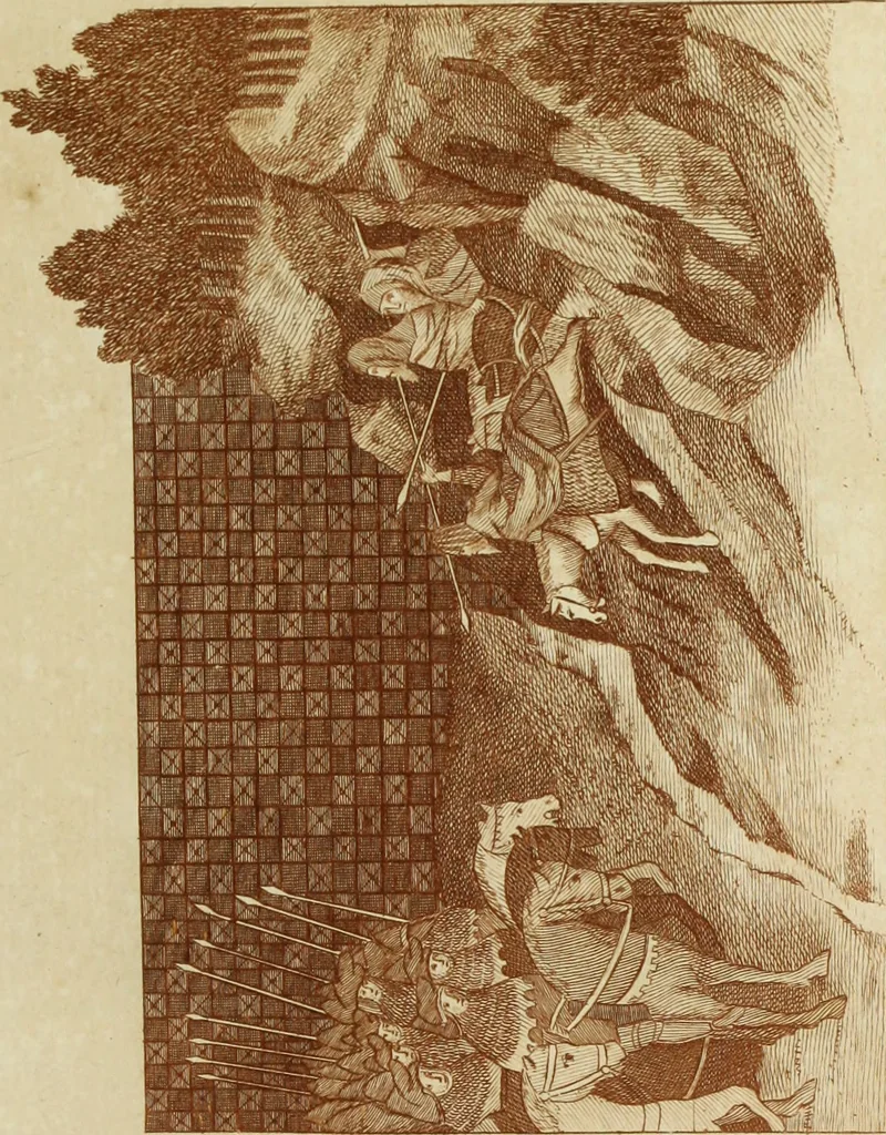 An illustration from The regal and ecclesiastical antiquities of England : containing the representations of all the English monarchs from Edward the Confessor to Henry the Eighth : together with many of the great persons that were eminent under their several reigns : the whole carefully collected from ancient illuminated manuscripts, 1777, leaf 176