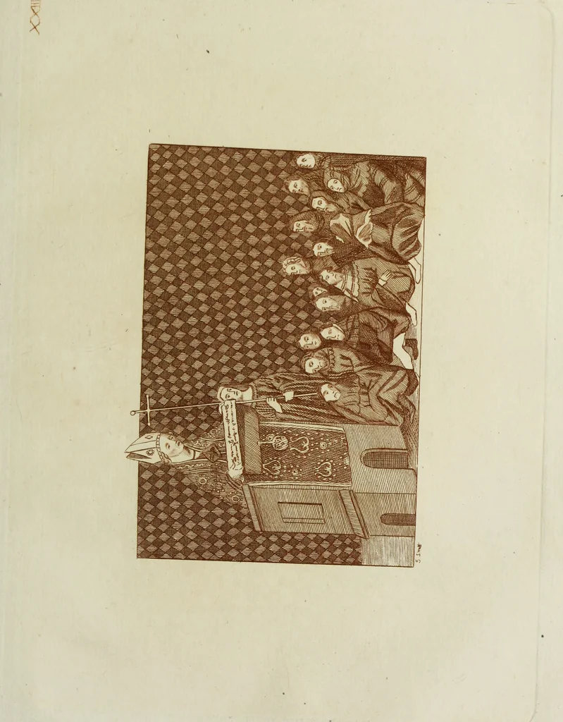 An illustration from The regal and ecclesiastical antiquities of England : containing the representations of all the English monarchs from Edward the Confessor to Henry the Eighth : together with many of the great persons that were eminent under their several reigns : the whole carefully collected from ancient illuminated manuscripts, 1777, leaf 178