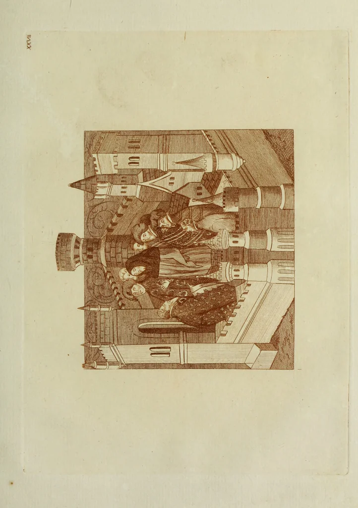 An illustration from The regal and ecclesiastical antiquities of England : containing the representations of all the English monarchs from Edward the Confessor to Henry the Eighth : together with many of the great persons that were eminent under their several reigns : the whole carefully collected from ancient illuminated manuscripts, 1777, leaf 186