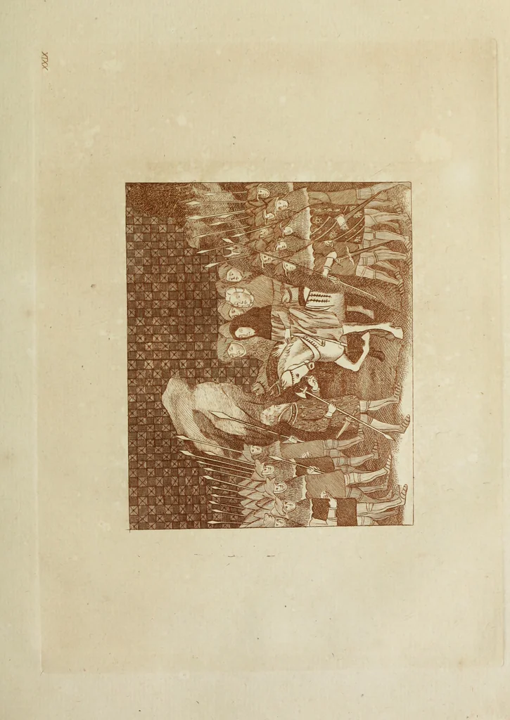 An illustration from The regal and ecclesiastical antiquities of England : containing the representations of all the English monarchs from Edward the Confessor to Henry the Eighth : together with many of the great persons that were eminent under their several reigns : the whole carefully collected from ancient illuminated manuscripts, 1777, leaf 190