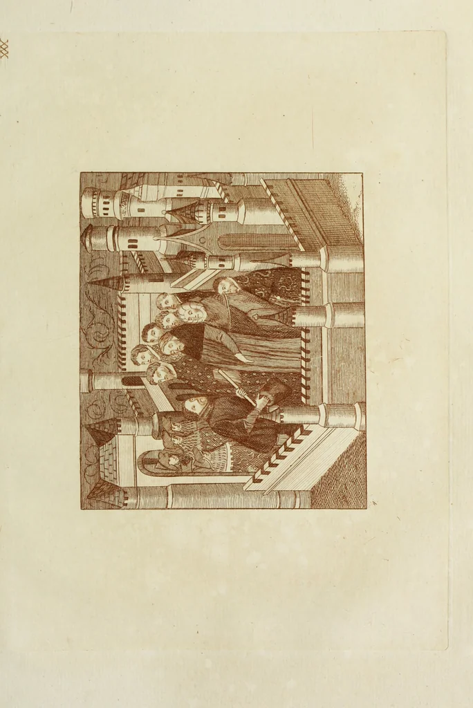 An illustration from The regal and ecclesiastical antiquities of England : containing the representations of all the English monarchs from Edward the Confessor to Henry the Eighth : together with many of the great persons that were eminent under their several reigns : the whole carefully collected from ancient illuminated manuscripts, 1777, leaf 192