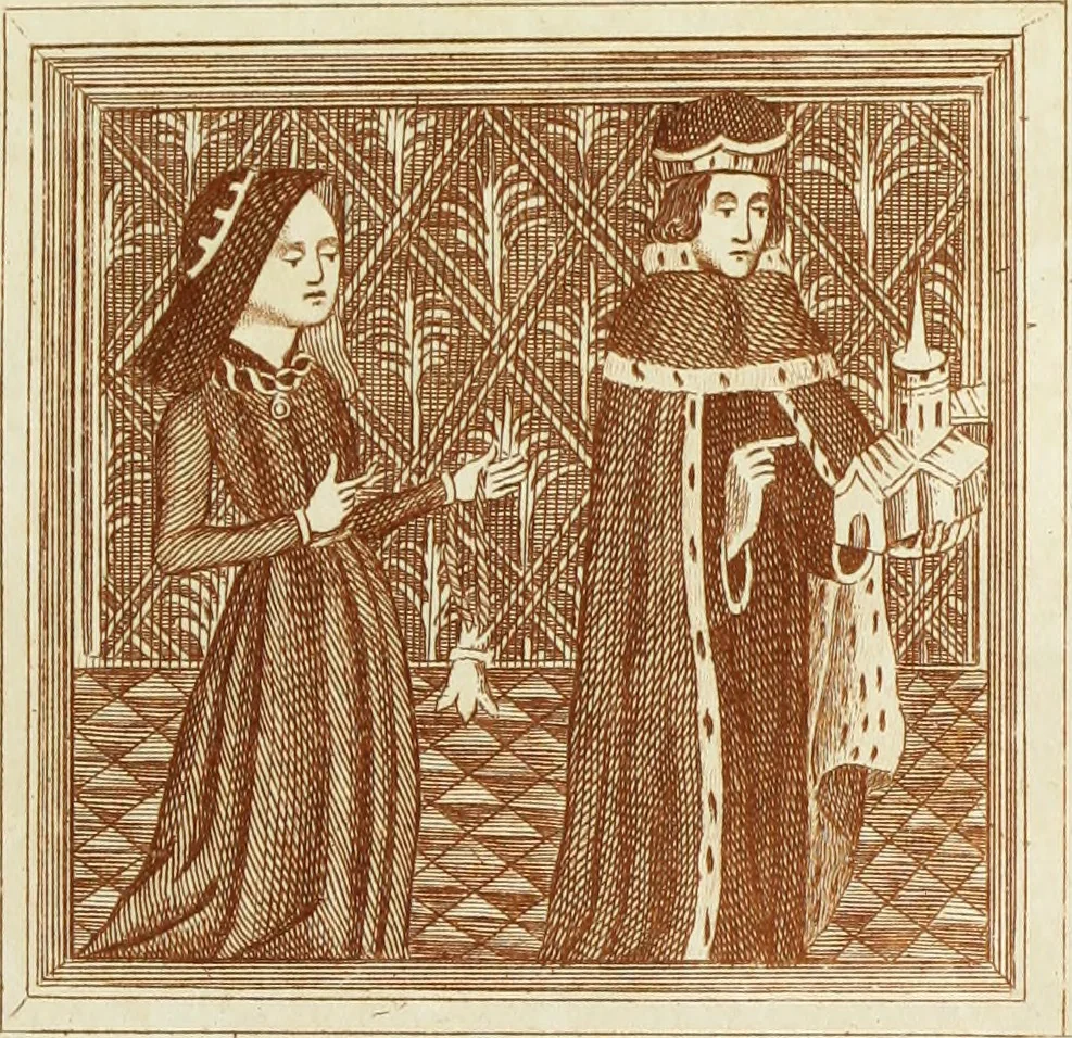 An illustration from The regal and ecclesiastical antiquities of England : containing the representations of all the English monarchs from Edward the Confessor to Henry the Eighth : together with many of the great persons that were eminent under their several reigns : the whole carefully collected from ancient illuminated manuscripts, 1777, leaf 220